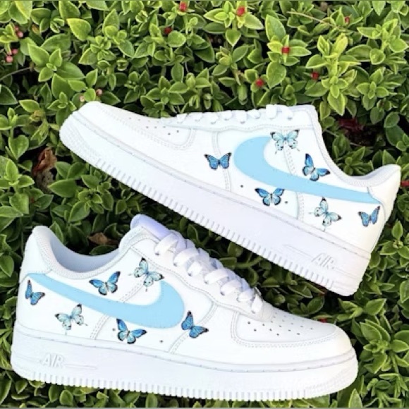 Nike Shoes - Nike | Custom Drip Blue Butterfly Fantasy 🦋 Air Force 1’s Never Worn Sz 7